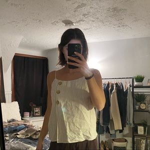 TOPSHOP striped tank up with buttons